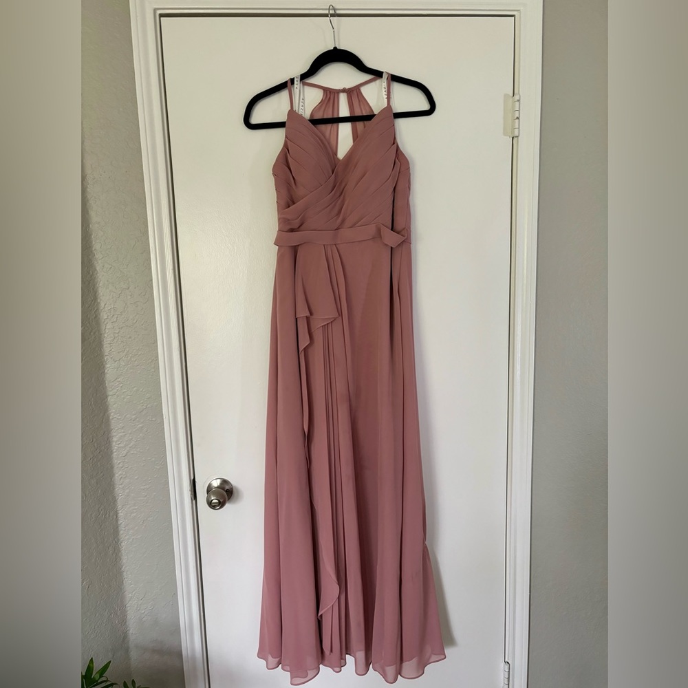 AZAZIE DAWN
A-Line Pleated Chiffon Floor-Length Dress dusty rose